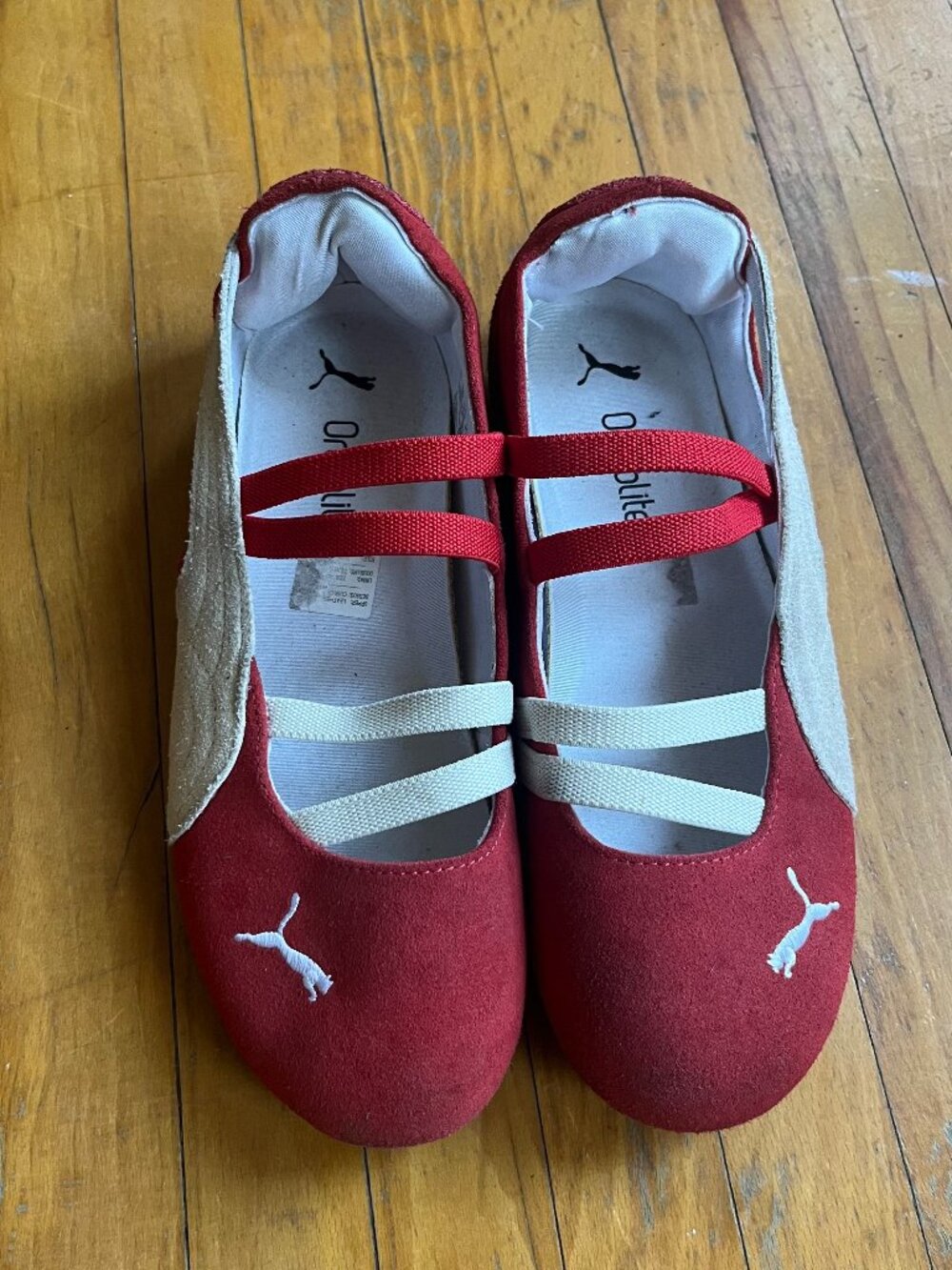 PUMA Women's Speedcat Ballet Shoes in Red/White Womens 6.5